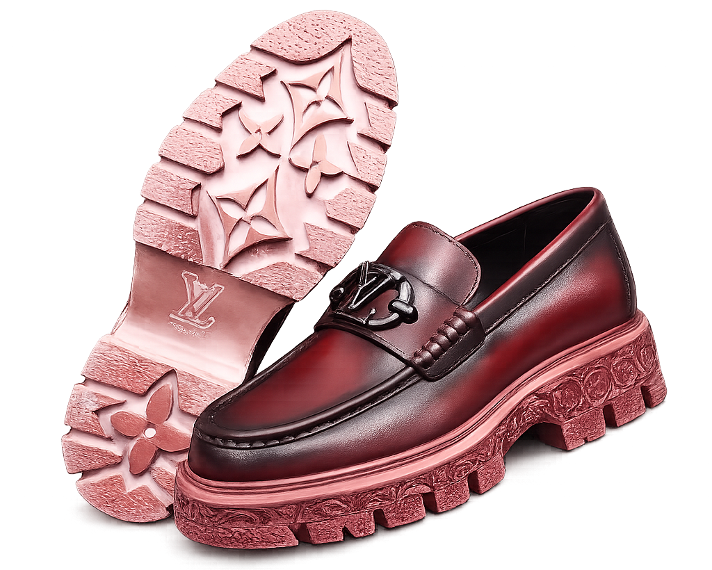 Burgundy Platform Loafers