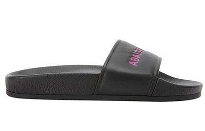 (WMNS) Balenciaga Alphabet Pattern Black Slippers 517226WAL001085 #