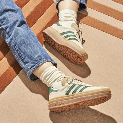 Adidas Gazelle Bold Beige Collegiate Green Womens