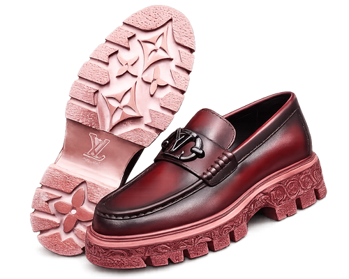 Burgundy Platform Loafers