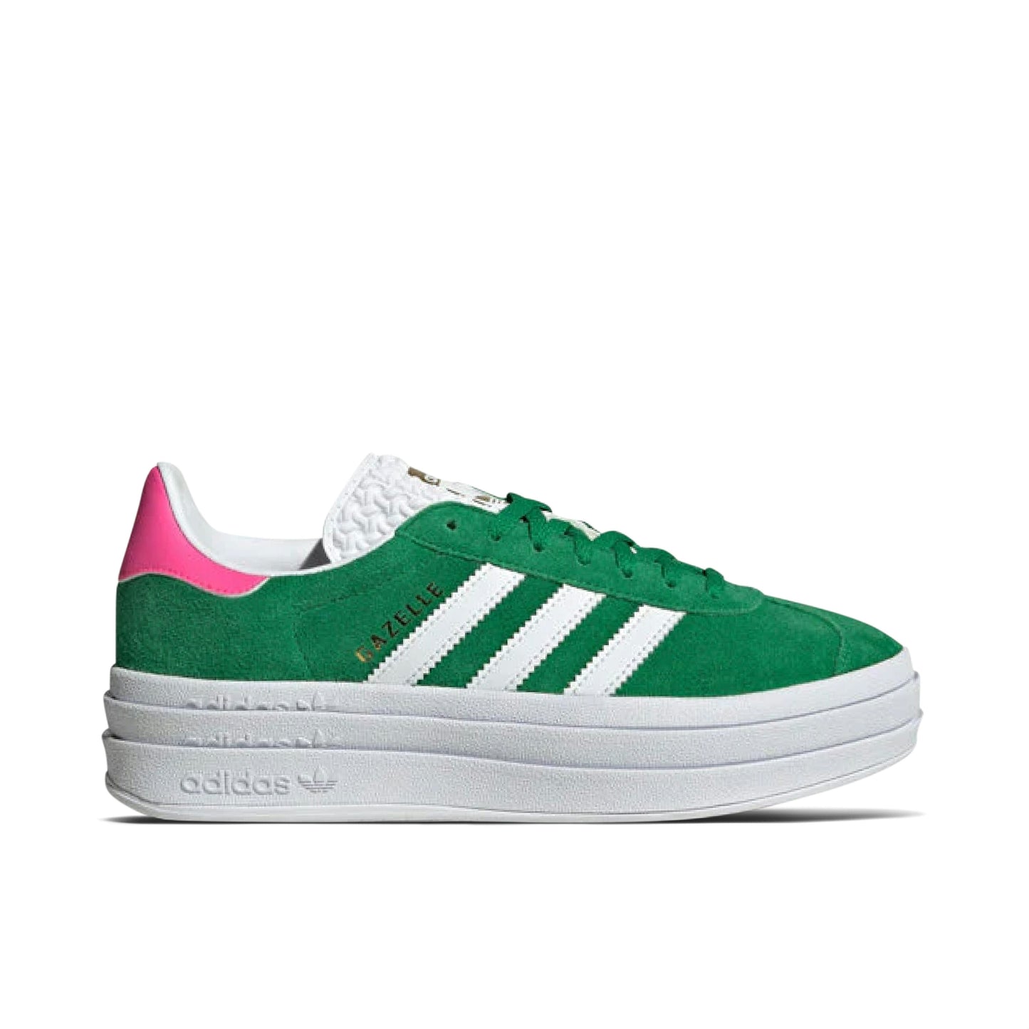 Adidas Gazelle Bold Green Lucid Pink Womens